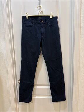 Theory Navy Men's Haydin Straight Slim Chinos